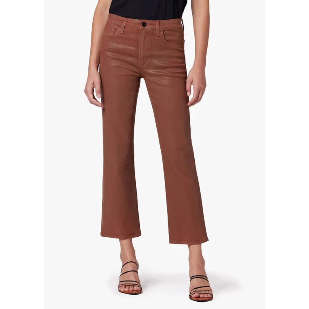 Joe's Women's the Callie Coated High Rise Cropped Jeans Size 24 Cinnamon